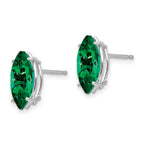 14k White Gold 10x5mm Marquise Mount St. Helens Post Earrings