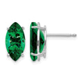 14k White Gold 10x5mm Marquise Mount St. Helens Post Earrings