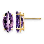 14k 12x6mm Marquise Amethyst Post Earrings
