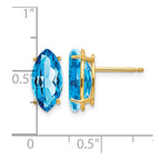 14k 12x6mm Marquise Blue Topaz Post Earrings