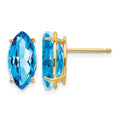 14k 12x6mm Marquise Blue Topaz Post Earrings
