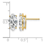 14k 12x6mm Marquise Cubic Zirconia Post Earrings