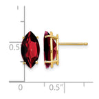 14k 12x6mm Marquise Garnet Post Earrings