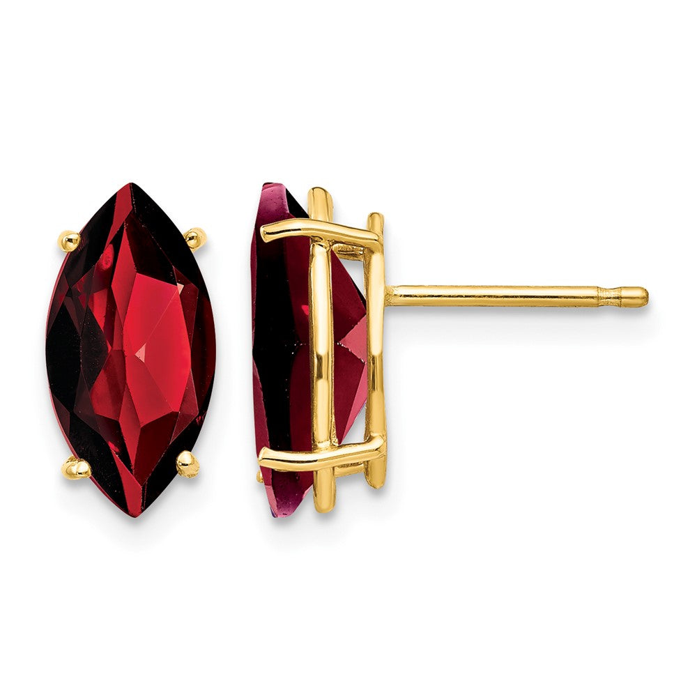 14k 12x6mm Marquise Garnet Post Earrings