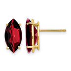 14k 12x6mm Marquise Garnet Post Earrings