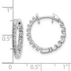 14k White Gold 5/8 carat A Diamond In/Out Hinged Hoop Earrings