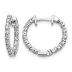 14k White Gold 5/8 carat VS Diamond In/Out Hinged Hoop Earrings