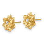 14k A Quality 1/15 carat Diamond Flower Post Earrings