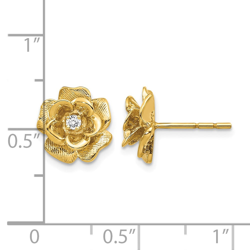 14k 1/15 carat Lab Grown Diamond VS/SI+ G+ Flower Post Earrings