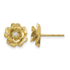 14k A Quality 1/15 carat Diamond Flower Post Earrings