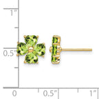 14k Heart-shaped Peridot Flower Post Earrings