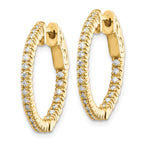 14k 3/8 carat Lab Grown Diamond VS/SI+ G+ Round In and Out Safety Clasp Hoop Earrings