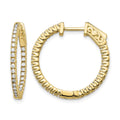 14k 5/8 carat Lab Grown Diamond VS/SI+ G+ Round In and Out Safety Clasp Hoop Earrings