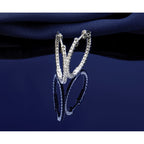 14k White Gold 5/8 carat Lab Grown Diamond VS/SI+ G+ Round In and Out Safety Clasp Hoop Earrings