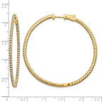 14k 1.25 carat Diamond Round In/Out Hoop w/Safety Clasp Earrings