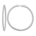 14k White Gold 1 1/4 carat Lab Grown Diamond VS/SI+ G+ Round In and Out Safety Clasp Hoop Earrings