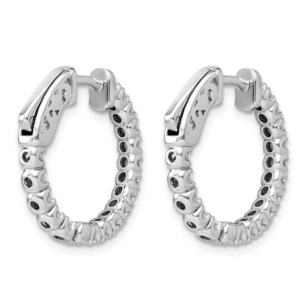 True Origin 14K White Gold 1 carat Lab Grown Diamond VS+ F+ Complet In and Out Hoop Earrings