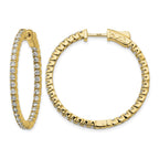 True Origin 14K Yellow Gold 2 carat Lab Grown Diamond VS+ F+ Complet In and Out Hoop Earrings