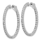 True Origin 14K White Gold 2 carat Lab Grown Diamond VS+ F+ Complet In and Out Hoop Earrings