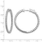 True Origin 14K White Gold 2 carat Lab Grown Diamond VS+ F+ Complet In and Out Hoop Earrings