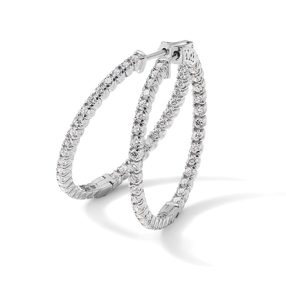 14kw Lab Grown VS/SI+ G+ Diamond Hoop with Safety Clasp
