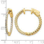 14k 1.1 carat Diamond Round In/Out Hoop w/Safety Clasp Earrings