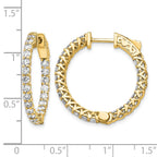 14k 2.2 carat Diamond Round In/Out Hoop w/Safety Clasp Earrings