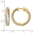 14k 2.3 carat Diamond Round In/Out Hoop w/Safety Clasp Earrings