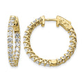 14k 2.3 carat Diamond Round In/Out Hoop w/Safety Clasp Earrings