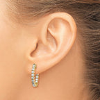 14k 1 1/2 carat Lab Grown Dia VS/SI+ G+ Round In and Out Safety Clasp Hoop Earrings