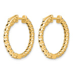 14k 2 carat Lab Grown Diamond VS/SI+ G+ Round Complete In and Out Safety Clasp Hoop Earrings