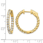 14k 2 carat Lab Grown Diamond VS/SI+ G+ Round Complete In and Out Safety Clasp Hoop Earrings