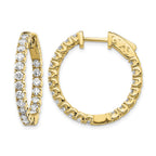 14k 2 carat Lab Grown Diamond VS/SI+ G+ Round Complete In and Out Safety Clasp Hoop Earrings