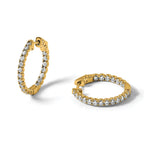 14k 2 carat Lab Grown Diamond VS/SI+ G+ Round Complete In and Out Safety Clasp Hoop Earrings