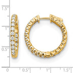 14k 2.6 carat Diamond Round In/Out Hoop w/Safety Clasp Earrings