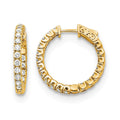 14k 2.6 carat Diamond Round In/Out Hoop w/Safety Clasp Earrings