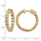14k 2 3/4 carat Lab Grown Dia VS/SI+ G+ Round In and Out Safety Clasp Hoop Earrings