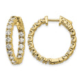 True Origin 14K Yellow Gold 2 3/4 carat Lab Grown Diamond VS+ F+ Complet In and Out Hoop Earrings