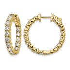 14k 2 3/4 carat Lab Grown Dia VS/SI+ G+ Round In and Out Safety Clasp Hoop Earrings