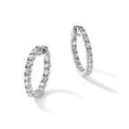 True Origin 14K White Gold 2 3/4 carat Lab Grown Diamond VS+ F+ Complet In and Out Hoop Earrings