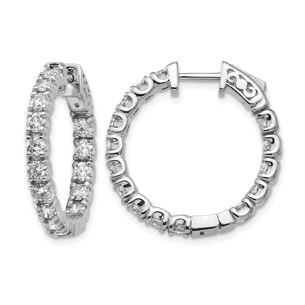 True Origin 14K White Gold 2 3/4 carat Lab Grown Diamond VS+ F+ Complet In and Out Hoop Earrings