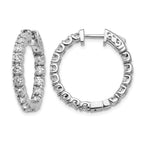 True Origin 14K White Gold 2 3/4 carat Lab Grown Diamond VS+ F+ Complet In and Out Hoop Earrings