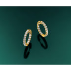 True Origin 14K Yellow Gold 2 3/4 carat Lab Grown Diamond VS+ F+ Complet In and Out Hoop Earrings