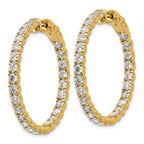 True Origin 14K Yellow Gold 4 7/8 carat Lab Grown Diamond VS+ F+ Complet In and Out Hoop Earrings