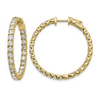 14k 4 7/8 carat Lab Grown Dia VS/SI+ G+ Round In and Out Safety Clasp Hoop Earrings