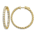True Origin 14K Yellow Gold 4 7/8 carat Lab Grown Diamond VS+ F+ Complet In and Out Hoop Earrings