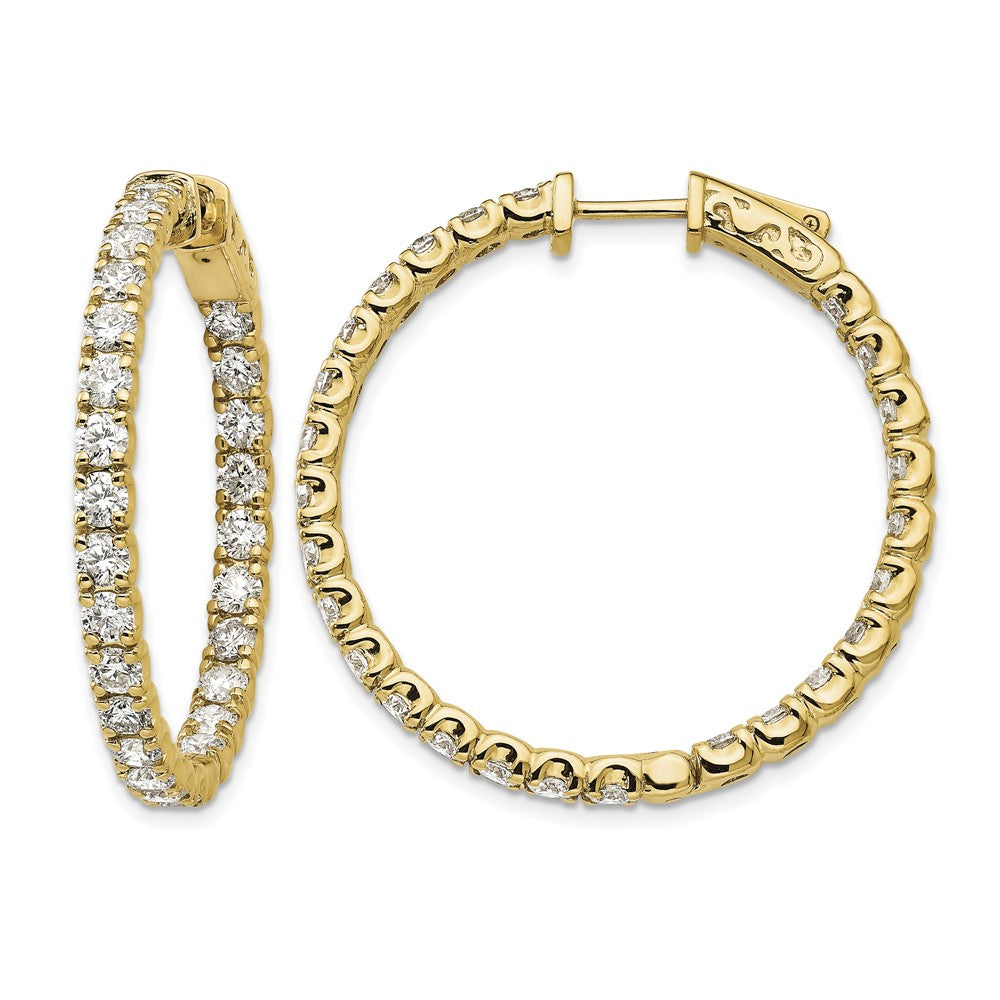 True Origin 14K Yellow Gold 4 7/8 carat Lab Grown Diamond VS+ F+ Complet In and Out Hoop Earrings