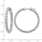 True Origin 14K White Gold 4 7/8 carat Lab Grown Diamond VS+ F+ Complet In and Out Hoop Earrings