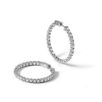True Origin 14K White Gold 4 7/8 carat Lab Grown Diamond VS+ F+ Complet In and Out Hoop Earrings