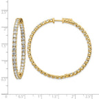 14k 7 1/4 carat Lab Grown Dia VS/SI+ G+ Round In and Out Safety Clasp Hoop Earrings